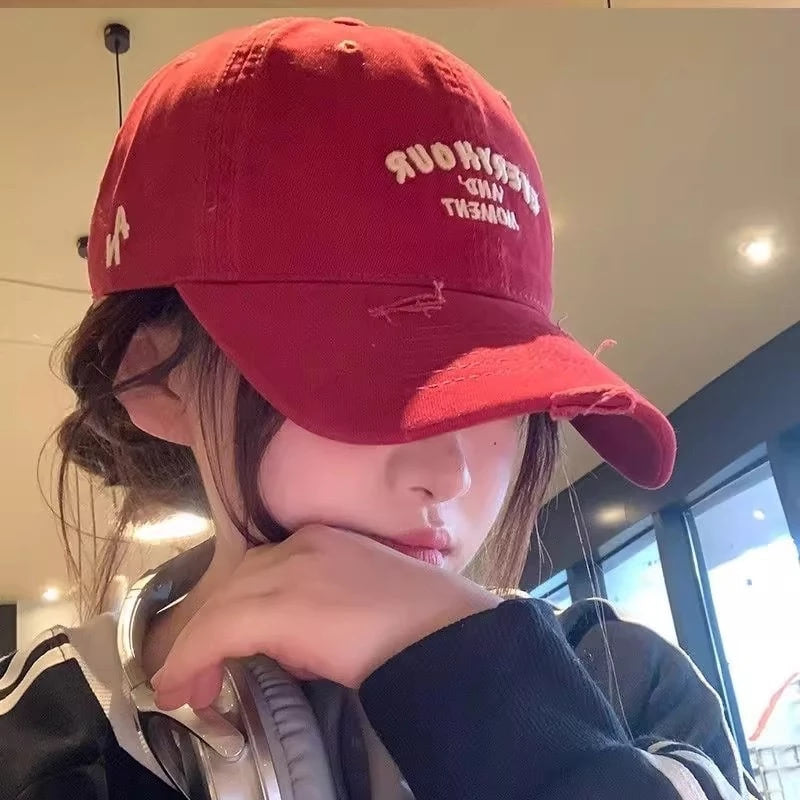 หมวกเบสบอลย้อนยุค หมวกแก๊ป หมวกแฟชั่นเกาหลี การป้องกันแสงแดด