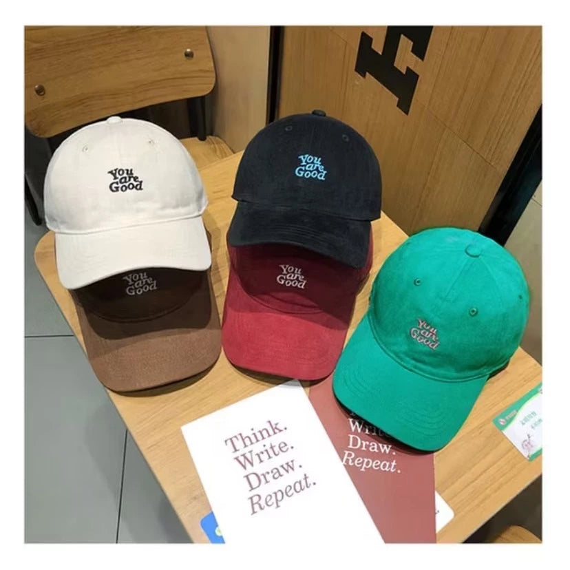 หมวกเบสบอล ปักตัวอักษรส ไตล์เกาหลี Ins Cap แฟชั่นย้อนยุค