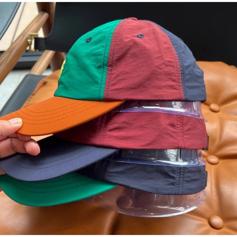 หมวกเเก๊ป บางแห้งเร็ว ผ้ารุ่ม แฟชั่นฤดูร้อน ปักลายหมีน้อยญี่ปุ่น