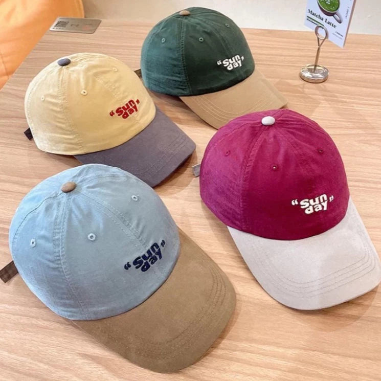 หมวกเบสบอล แบบนิ่ม ปัก Sunday งานแฟชั่น กันแดด
